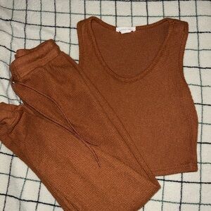 Rust Knit Jogger Set